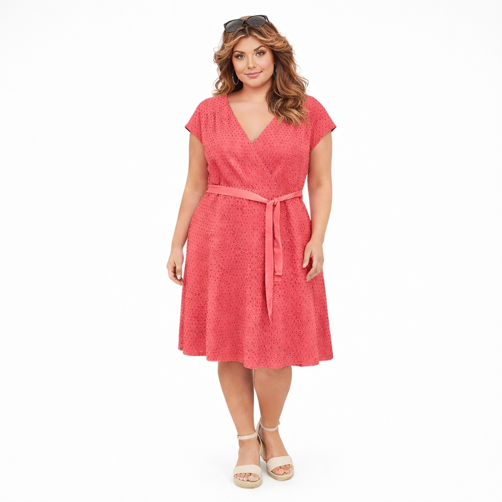 Villager By Liz Claiborne Coral Eyelet Dress Women’s Size 18